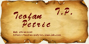 Teofan Petrić vizit kartica